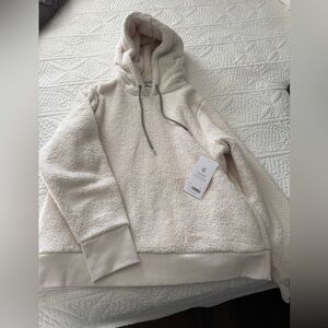 Athleta Cream Sherpa Hoodie